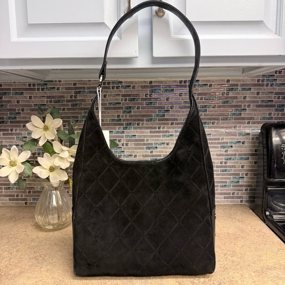 NWT Hammitt Tim Medium black Noir Diamond Suede purse - Picture 2 of 7